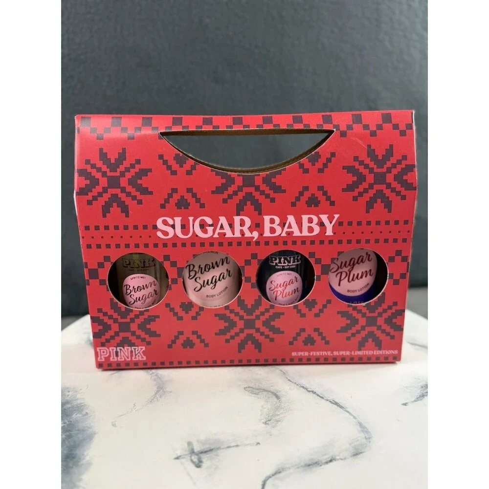 Victorias Secret PINK Sugar Baby Gift Set Body Lotion & Fragrance Mist 4 Pc New